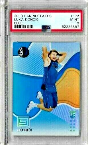 2018 Panini Status Luka Doncic Blue RC PSA 9 | eBay
