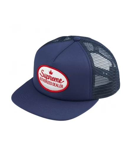 Supreme Authorized Mesh Back 5-Panel Navy Blue Trucker Hat