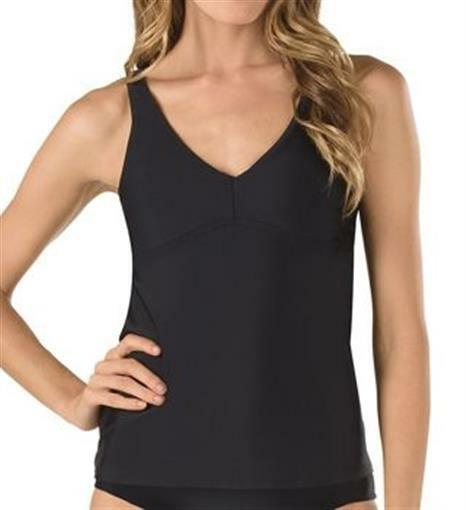 Speedo Women's 182262 Powerflex eco Strappy Tankini top Black Size S