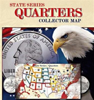 State Series Quarter Presentation Coin Map Display 50 St' DC Territories Gift