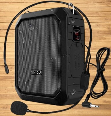 S Voice Amplifier Speaker With Wired Mic Headset