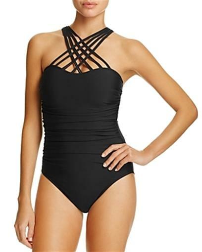 Magicsuit 261471 Women Criss Cross Strappy Neck One Piece Swimsuit Size14