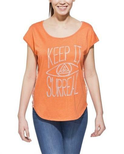 Prana 241415 Womens Tandi Short Sleeve Graphic T-Shirt Sea Coral Size Large