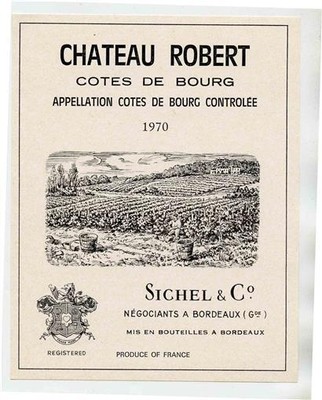 Chateau Robert Cotes De Bourg 1970 Wine Label