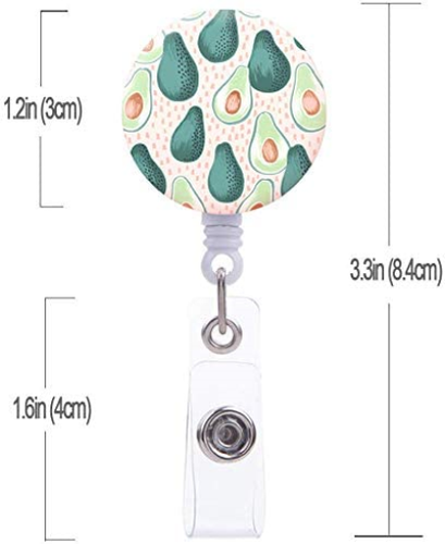 Badge Reel, Green Avocado Pattern Retractable ID Card ...