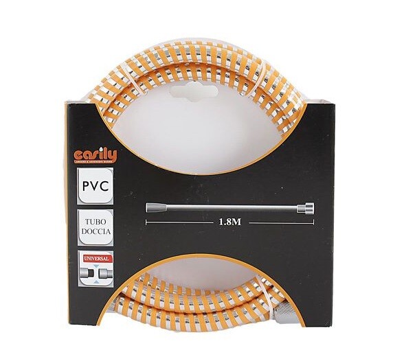 Tubo Laccio Flessibile Doccia 1,8 Metri Laccio Pvc Rivestimento Arancione dfh