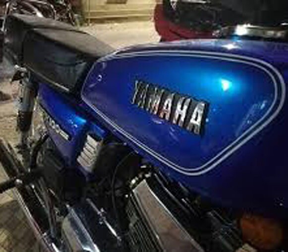 Yamaha Rx100 Rx125 Blue Petrol Fuel Tank With Side Panel Lid Cap Tap 