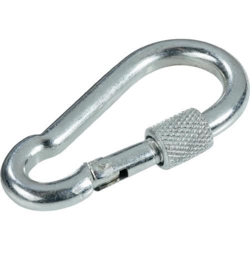 Moschettone Con Gancio Sicurezza Con Ghiera a Vite Campeggio Sport 12x140mm dfh