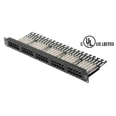 Steren 310-350 48 50 Port Patch Panel CAT5E 110-IDC High Density Configuration