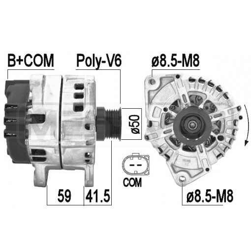 Alternateur Eb1231g A14 154 10 02 Cal15472os 440274 439689 Cal15472as Fg23s021