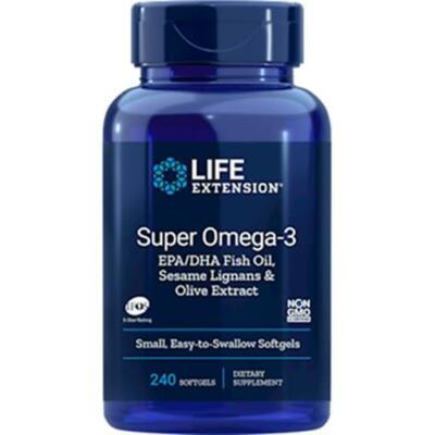 Life Extension Super Omega-3 Fish Oil  EPA/DHA with Sesame Lignans and Olive E