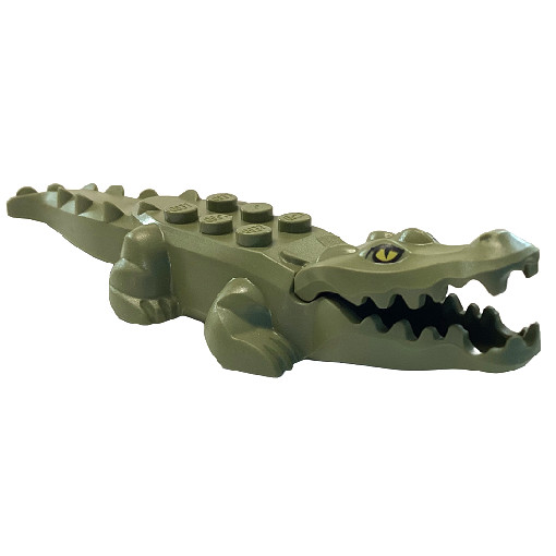 Lego Figure Olive Green Alligator / Crocodile - 18904c06pb01