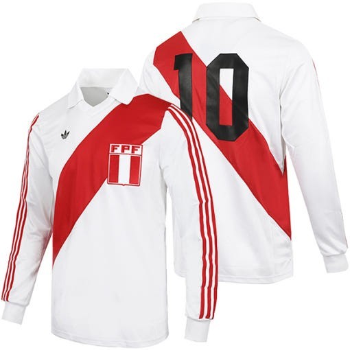 adidas PERU 1978 Remake Soccer Long Sleeve Jersey #10