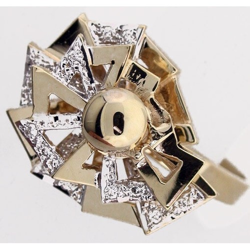 Pre-owned Gems4me Triangle Motion Ring - Fl854