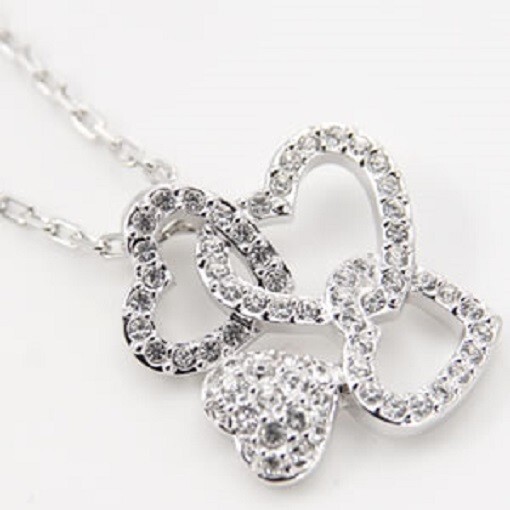 アクセサリー HEART NECKLACE SWAROVSKI Force Heart Pendant Necklace 697331 Silver Color