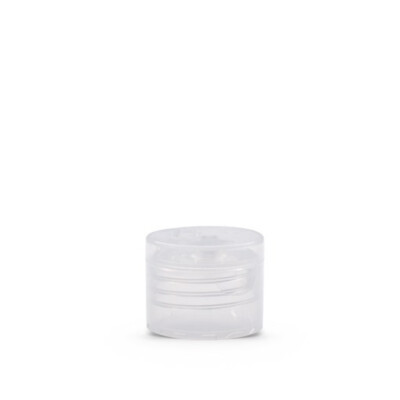 Clear natural PP plastic 24-410 ribbed skirt flip top unlined lid (500 pack)