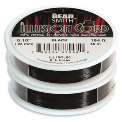 Beadsmith Illusion Monofilament Black Bead Cord .010 In 6 lb 164ft 42780