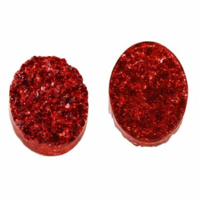 10 pcs Druzy Resin Embellishment Oval Cabochons Wine Passion Dark Red   18x13mm 