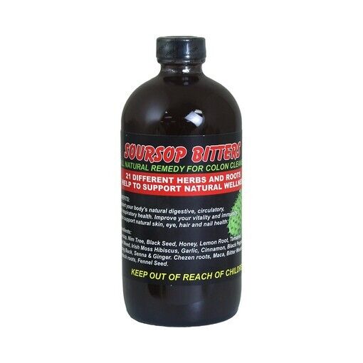 Soursop Living African Bitters,  100% Pure Natural Organic Herbal Detox 16 Oz