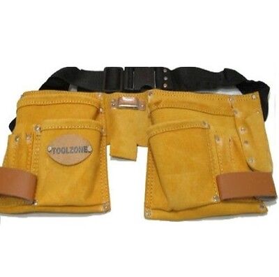 11 Pocket Double Leather Tool Pouch  with Web Belt 