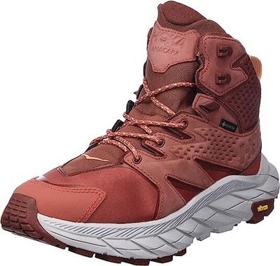 

Женские походные туфли HOKA Anacapa Mid GTX, острый соус/красное дерево, Hot sauce/mahogany