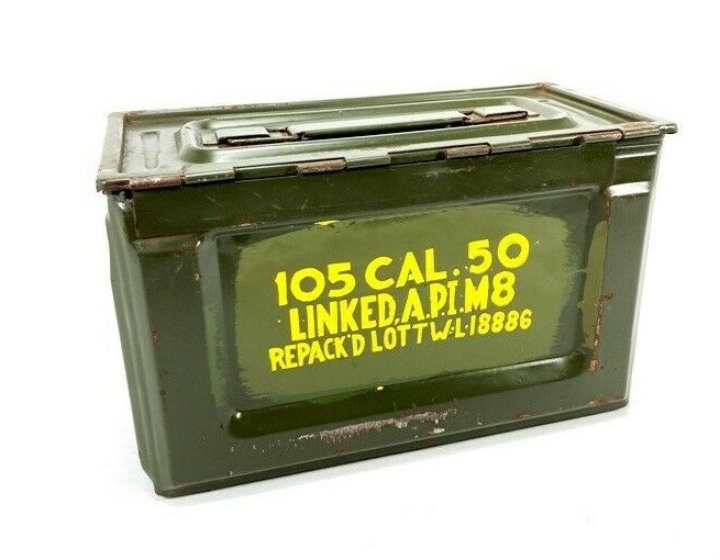 U.S. WWII Model M2 Browning .50 cal Ammunition Box/Can, used цена 29.5 USD....