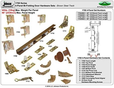 Johnson Hardware Bifold 72'' 1700 Closet Door Hardware