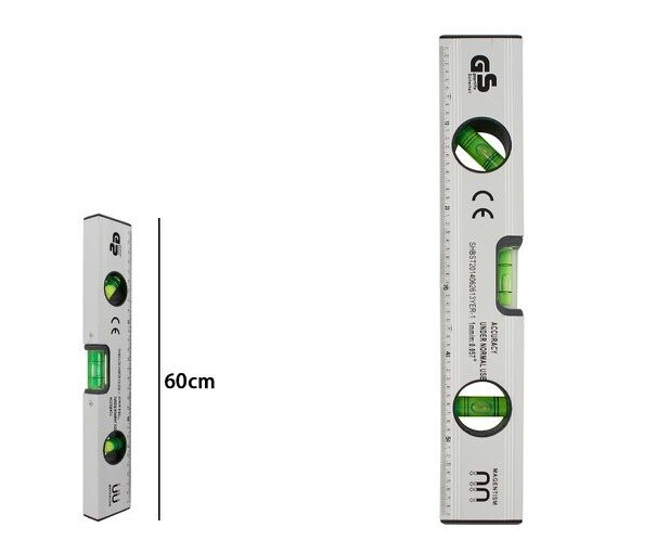 Metro Livella Metrica A Bolla Millimetrata 3 Fiale Bolle Magnetica 60cm dfh