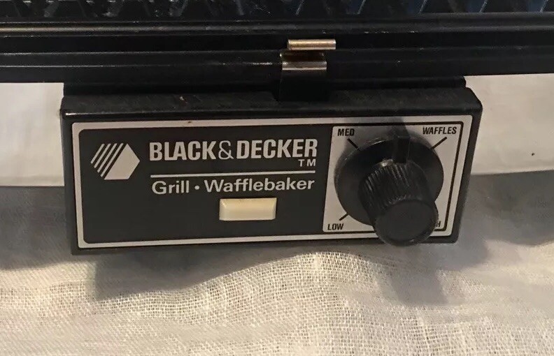 BLACK+DECKER 3-in-1 Waffle Maker with Nonstick Reversible Plates Chrome & Black