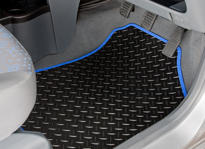 TAILORED RUBBER CAR MATS WITH BLUE TRIM FOR HYUNDAI I10 2014 TO 2020 eBay