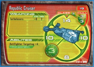 Star Wars Miniatures Starship Battles REPUBLIC CRUISER #11 Consular Class card