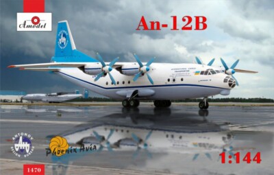 AMODEL 1470 Antonov An-12B Cargo Aircraft  1/144 Scale Model Kit 1957 Year