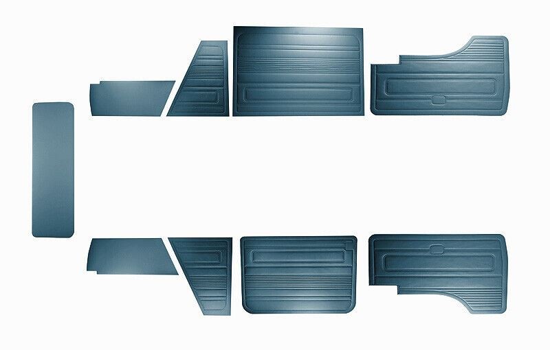 For VW T3 T25 BUS 1979-1984 DOOR PANELS 9 PCS DARK BLUE O.P. EARLY STYLE