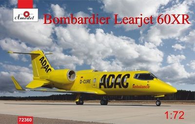 Amodel 72360 Bombardier Leajet 60XR Adac Ambulance Airplane model kit 1/72 scale