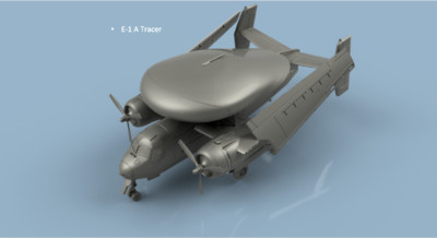 L'Arsenal Models 1/700 E-1A TRACER FOLDED WINGS (2) 3D Printed