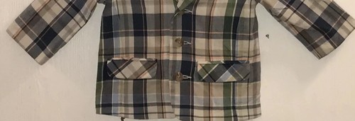 The Children’s Place Baby Boy’s 12M Sport Coat Blue/Green/Tan Plaid Cotton EUC