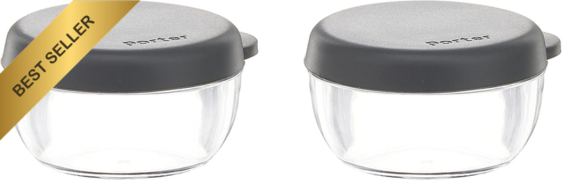 2PK Porter Dressing Container W/Lid Charcoal 1.5oz Leak Proof