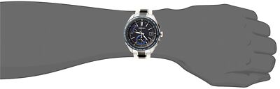 Pre-owned Seiko Brightz Saga261 Black Men's Watch Solar Radio Carbon Tone Black Dial