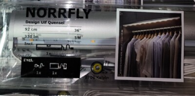 Ikea Set Of 2 NORRFLY LED Light Strip 36'', 330 Lumen 803.323.07 Pax Komplement