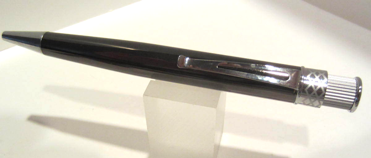 TERZETTI "MALIBU" GREY GUNMETAL Metal Large Heavy Ballpoint Pen-+ Velvet Pouch