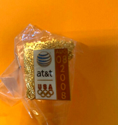 BEIJING 2008 OLYMPICS PIN AT&T SPONSOR OPENING CEREMONIES GOLDEN  DRAGON NEW