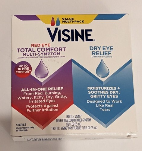 Visine 0.5 floz Red Eye Multi-Symptom Relief + 0.5 floz Dry Eye Relief Exp3/2024