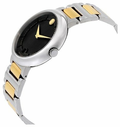 Pre-owned Movado Men's Concerto Quartz Black Dial Two Tone Analog Wrist Watch 606588