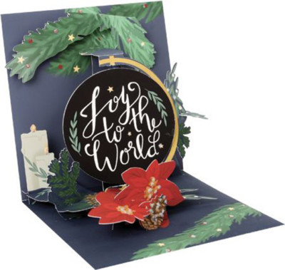 Up With Paper Joy to the World Pop-Up Christmas Card