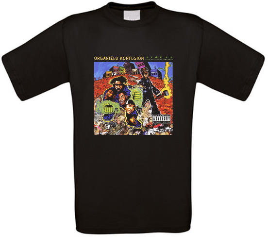 公式 Organized Konfusion - Stress T-Shirt Organized Konfusion Stress Paraohe Monch Rap Hip Hop T-Shirt