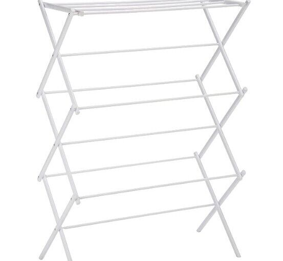 Clothes Drying Rack Laundry Folding Hanger Dryer Indoor Foldable Household WHITE