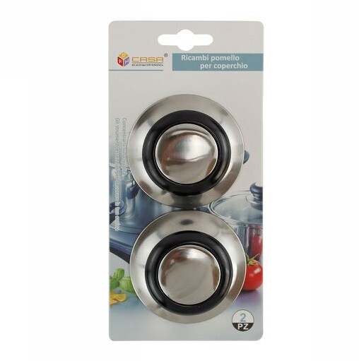 Set 2 Pomelli Coperchio Acciaio Inox Pentola Padella Tegame Cucina Ricambio dfh