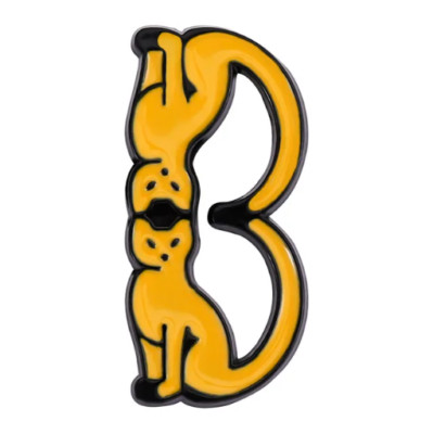 Enamel Pins Cartoon Animal 26 English Letters Alloy Brooch Cute Little Cat B