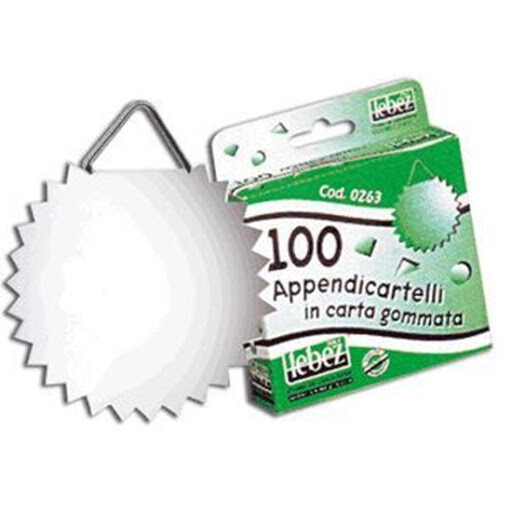 Confezione 100 Pz Appendicartelli In Carta Gommata Lebez