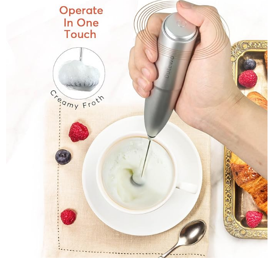 Hand Mixer Milk Frother for Coffee -Dutewo Frother Handheld Foam Maker for Latte